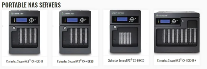 four-portable-nas-servers-lined-up-data-security-ciphertex-chatsworth-ca